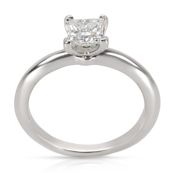 095376 pv Tiffany Co Princess Solitaire Platinum Diamond Engagement Ring 053 ct HVS2