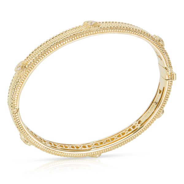 095462 pv Judith Ripka Heart Bangle in 18K Yellow Gold