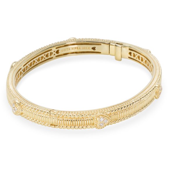 095462 sv Judith Ripka Heart Bangle in 18K Yellow Gold