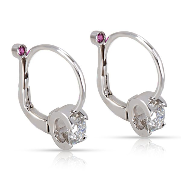 096104 sv Roberto Coin Cento White Gold Diamond C Profile Wire Earrings 050ctw