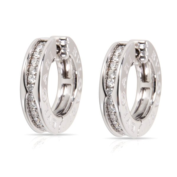 Bvlgari B Zero Diamond Hoops 18K White Gold 025 ctw Bvlgari B Zero Diamond Hoops 18K White Gold 025 ctw