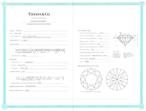 096407 stamp 8bcb9a31 5d72 4599 ad4d 60b3a2e70383 Tiffany Co Diamond Engagement Ring in Platinum 057 ct IVVS2