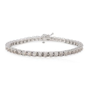 Diamond Tennis Bracelet in 14K White Gold 129 CTW Gucci Tiger Head Clip Suede Leather Long Wallet Brown