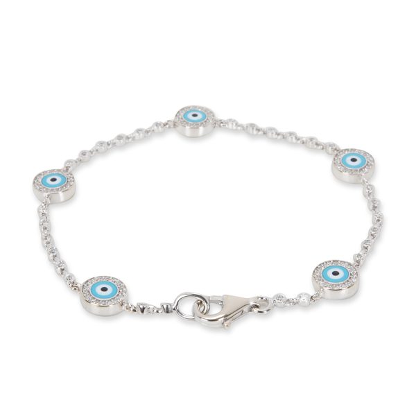 096555 bv 16aaaf4e 1316 489a a58b 693266173baf Aaron Basha Diamond Evil Eye Bracelet in 18K White Gold 075 CTW