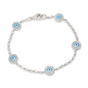 Aaron Basha Diamond Evil Eye Bracelet in 18K White Gold 075 CTW Miu Miu Tote Bag Black