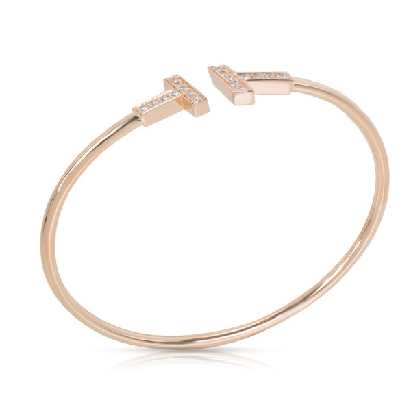 096569 pv Tiffany Co T Wire Diamond Bangle in 18K Yellow Gold 023CTW