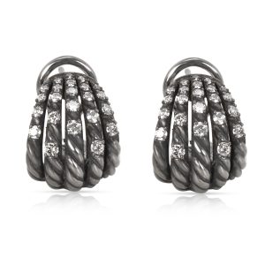 David Yurman Tempo Diamond Earrings in Darkened Sterling Silver 061CTW Louis Vuitton Monogram Cite MM Shoulder Bag