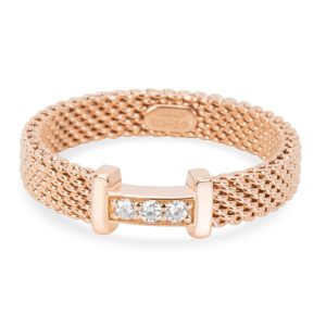 Tiffany Co Somerset Diamond Ring in 18K Rose Gold 003 CTW Saint Laurent Pink Leather Diagonal Box Chain Clutch