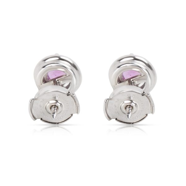 096853 bv Tiffany Co Soleste Pink Sapphire Diamond Earrings in Platinum 018 ctw