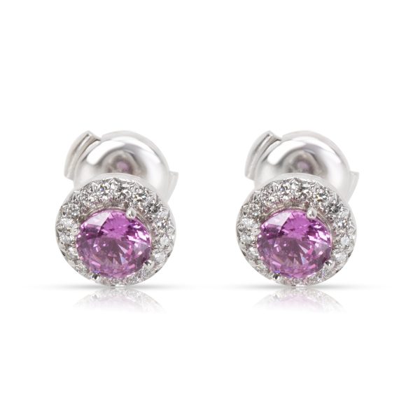 Tiffany Co Soleste Pink Sapphire Diamond Earrings in Platinum 018 ctw Tiffany Co Soleste Pink Sapphire Diamond Earrings in Platinum 018 ctw