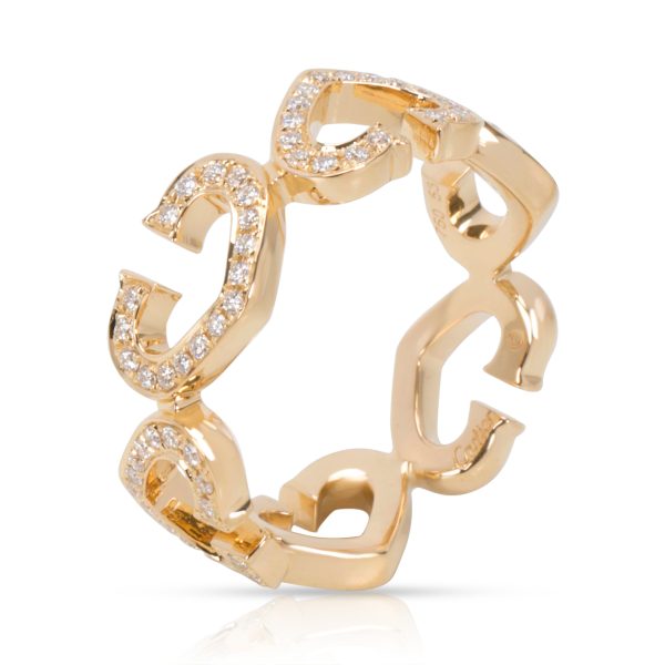 050 Ctw Cartier C Hearts of Cartier Diamond Ring in 18K Yellow Gold 050 Ctw