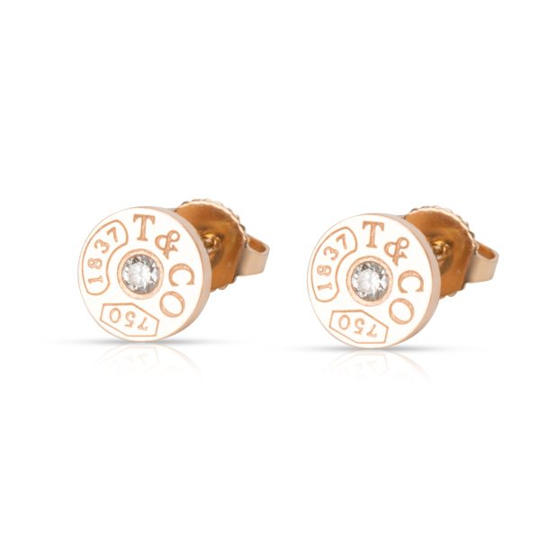 Tiffany Co 1837 Diamond Stud Earring in 18K Rose Gold 010 CTW Tiffany Co 1837 Diamond Stud Earring in 18K Rose Gold 010 CTW