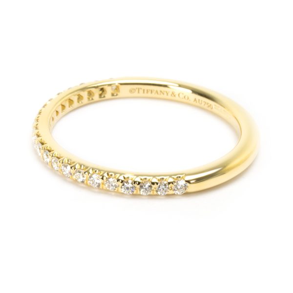 Band Yellow Gold Tiffany Co Diamond Wedding Band in 18K Yellow Gold