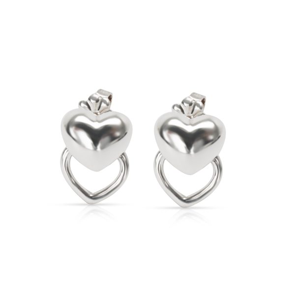 Tiffany Co Double Heart Puff Fashion Earrings in Sterling Silver Tiffany Co Double Heart Puff Fashion Earrings in Sterling Silver