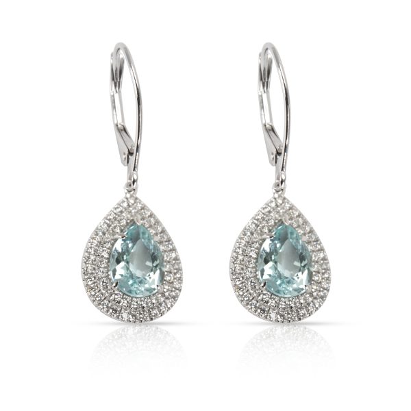 Tiffany Co Soleste Aquamarine Diamond Earrings in Platinum 358 CTW Tiffany Co Soleste Aquamarine Diamond Earrings in Platinum 358 CTW