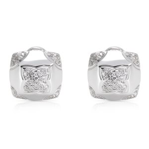 Bulgari Piramide Diamond Earrings in 18K White Gold 058 CTW Chanel Shoulder Bag Matelasse Chain Cotton Purple Silver