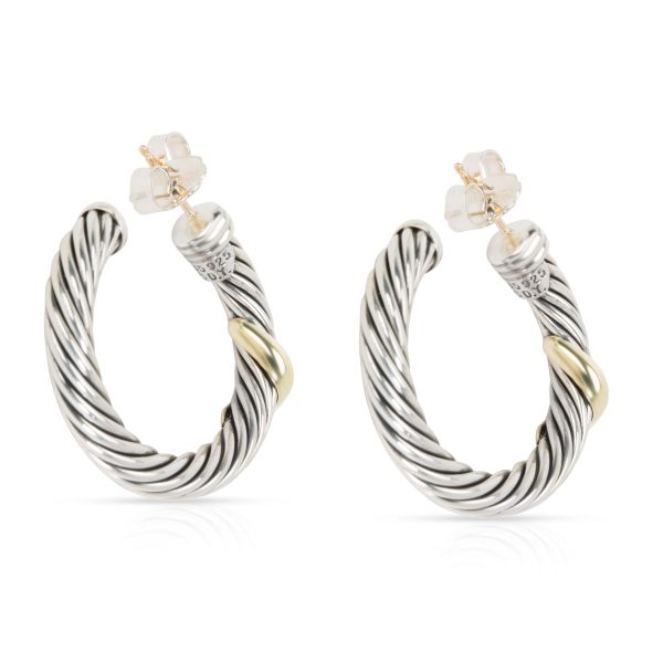 097733 bv David Yurman Cable Hoop Earrings in 14K Yellow GoldSterling Silver