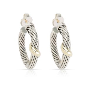 David Yurman Cable Hoop Earrings in 14K Yellow GoldSterling Silver Cart