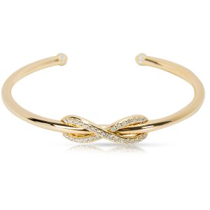 Tiffany Co Infinity Diamond Cuff in 18K Yellow Gold 033 CTW Louis Vuitton Damier Sienna MM Monogram Handbag Brown