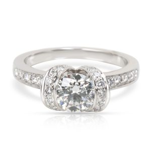 Tiffany Co Ribbons Diamond Engagement Ring in Platinum F VS2 104 CTW Louis Vuitton Artsy MM Handbag Monogram Canvas LV Brown