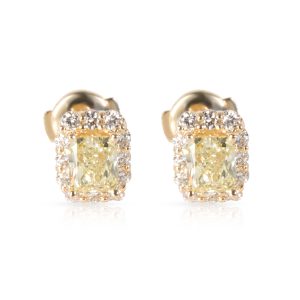 GIA Fancy Yellow Diamond Stud Earrings in 14K Yellow Gold 185 ctw FYVS1 VS2 Louis Vuitton Zippy Wallet Monogram Empreinte Wallet Black