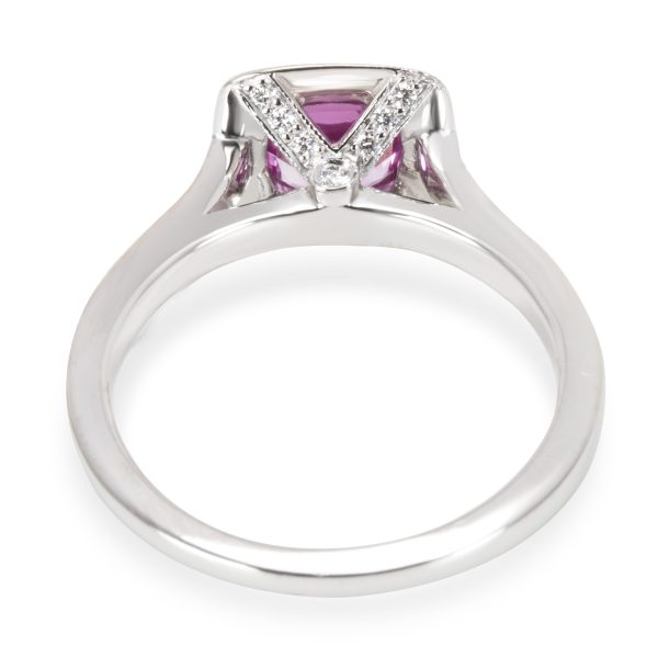 097959 bv Tiffany Co Legacy Pink Sapphire Diamond Ring in Platinum