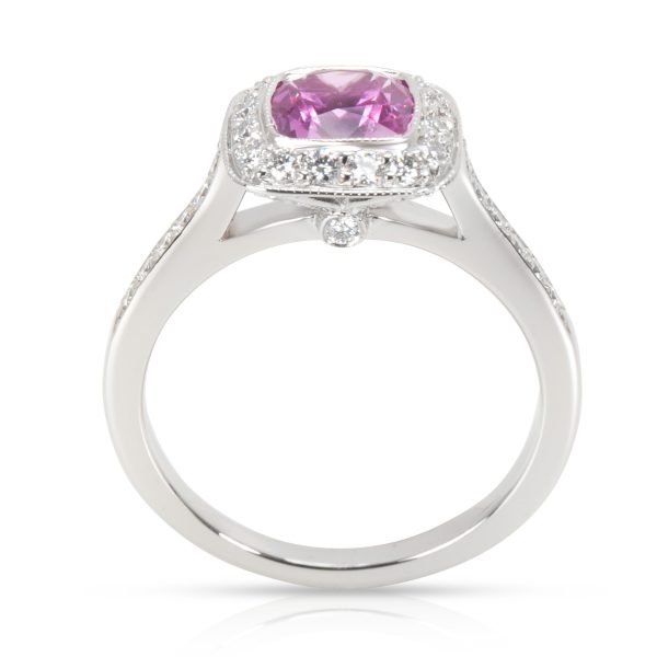 097959 pv Tiffany Co Legacy Pink Sapphire Diamond Ring in Platinum