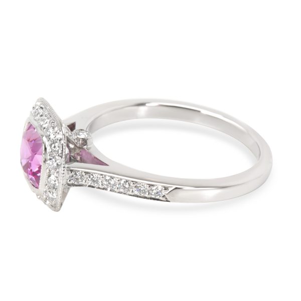 097959 sv Tiffany Co Legacy Pink Sapphire Diamond Ring in Platinum