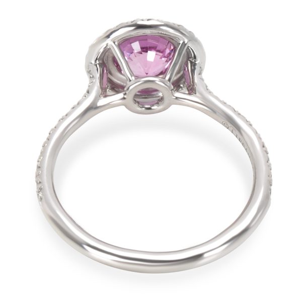 097964 bv Tiffany Co Pink Soleste Sapphire Diamond Engagement Ring in Platinum 036 CT