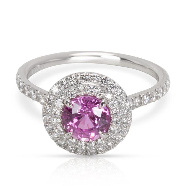 Tiffany Co Pink Soleste Sapphire Diamond Engagement Ring in Platinum 036 CT Tiffany Co Pink Soleste Sapphire Diamond Engagement Ring in Platinum 036 CT