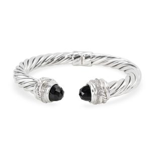 David Yurman Crossover Diamond Onyx Bangle in Sterling Silver 01 CTW Versace Brand Shoulder Bag Medusa Leather Black