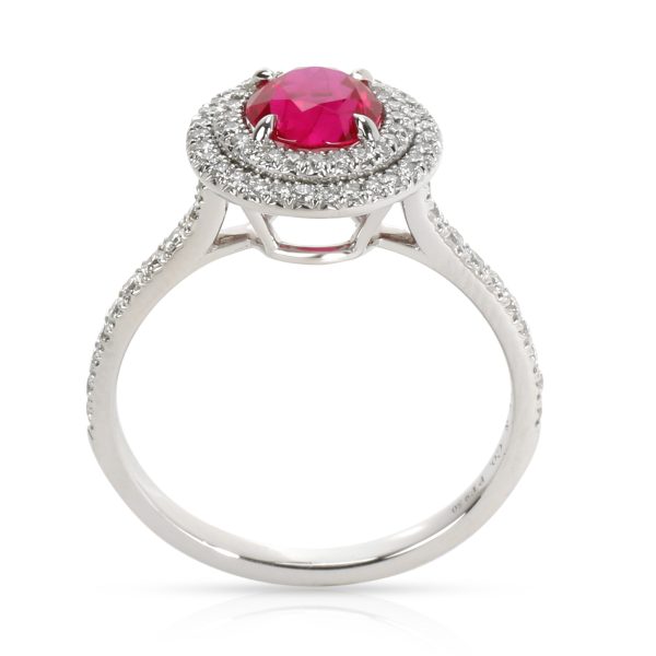 098036 pv Tiffany Co Platinum Ruby Soleste Diamond Ring 036 cts