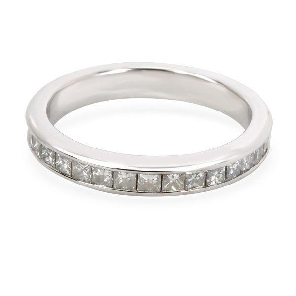 Rings Channel Set Princess Diamond Band in 18K White Gold 204 CTW