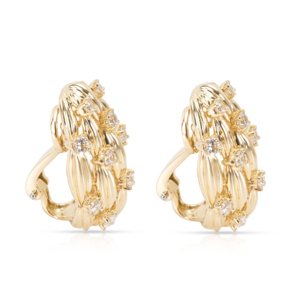 098126 sv bca8de71 02d4 4635 bd05 195f14e2d5cc Tiffany Co Tapered Shrimp Diamond Earrings in 18K Yellow Gold 183 CTW