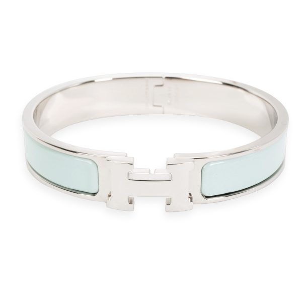 Hermes Mint H Clic Bangle in Sterling Silver Hermes Mint H Clic Bangle in Sterling Silver