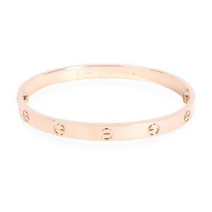 Cartier Love Bracelet in 18K Rose Gold Size 19 Chanel Vintage Beige Caviar Front Pocket CC Shopper