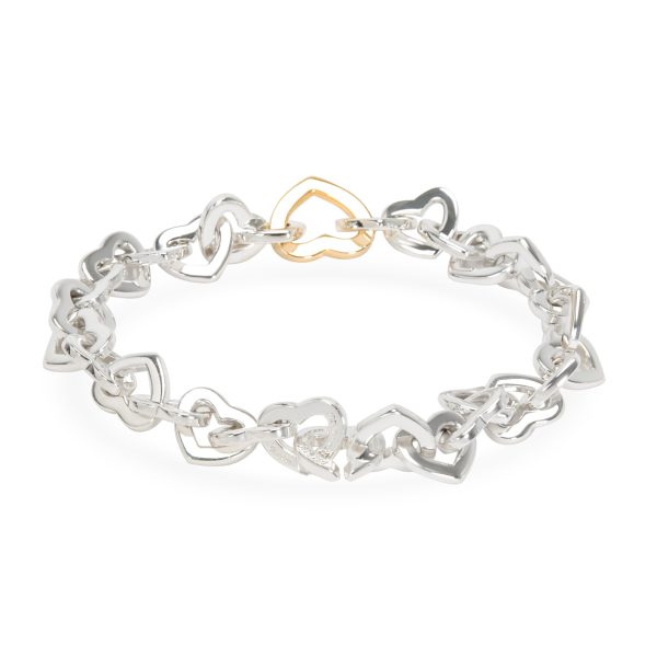 098276 bv Tiffany Co Interlocking Hearts Bracelet in Yellow GoldSterling Silver