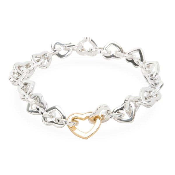 Tiffany Co Interlocking Hearts Bracelet in Yellow GoldSterling Silver Tiffany Co Interlocking Hearts Bracelet in Yellow GoldSterling Silver