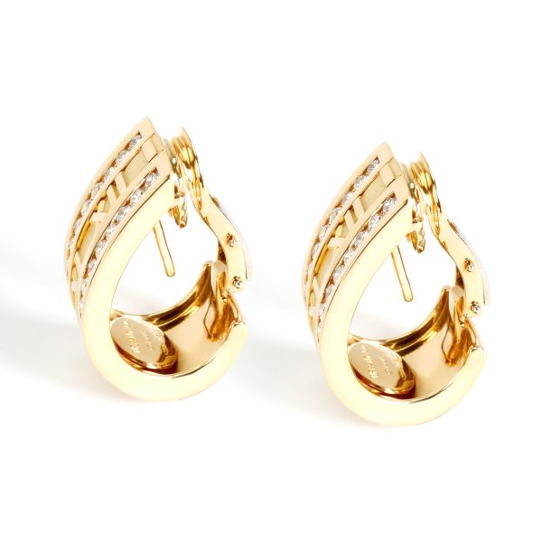 098352 sv Tiffany Co Atlas Numeric Diamond Earrings in 18K Yellow Gold 16 CTW