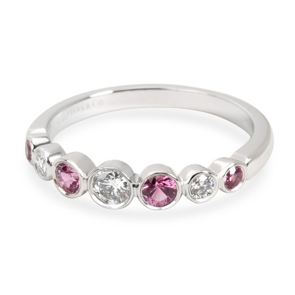 Tiffany Co Jazz Diamond Pink Sapphire Ring in Platinum 025 CTW Tiffany Co Jazz Diamond Pink Sapphire Ring in Platinum 025 CTW