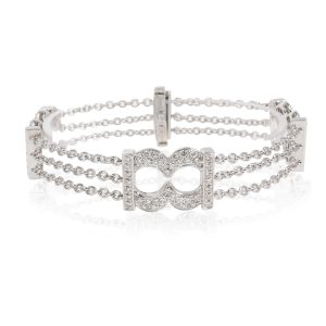 Bedat and Co Orianne Collins Diamond Bracelet in 18K White Gold 15 CTW Louis Vuitton Bandouliere Taiga Leather Monogram Taigarama White