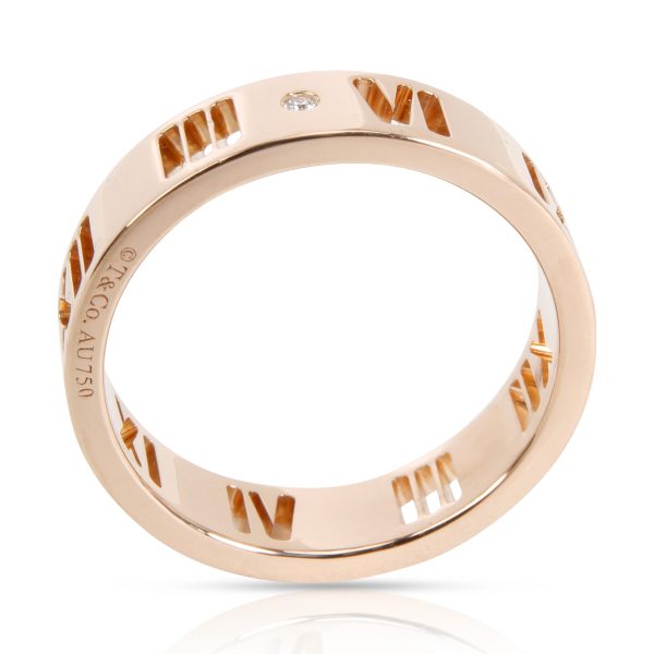 Band Rose Gold Tiffany Co Atlas Pierced Ring with Diamonds in 18K Rose Gold 002 CTW