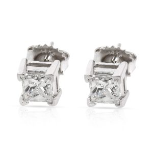 Princess Cut Diamond Stud Earrings in 14K White Gold G HI1 130 CTW LOUIS VUITTON Never full PM Shoulder Bag Damier canvas Damier