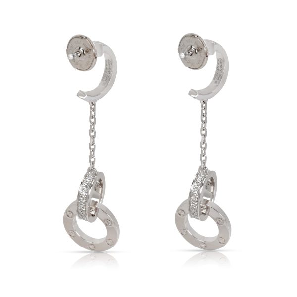 098489 bv Cartier Love Dangle Diamond Earrings in 18K White Gold 102 CTW