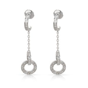 Cartier Love Dangle Diamond Earrings in 18K White Gold 102 CTW Chanel Bonbon Chain Tote Bag Black