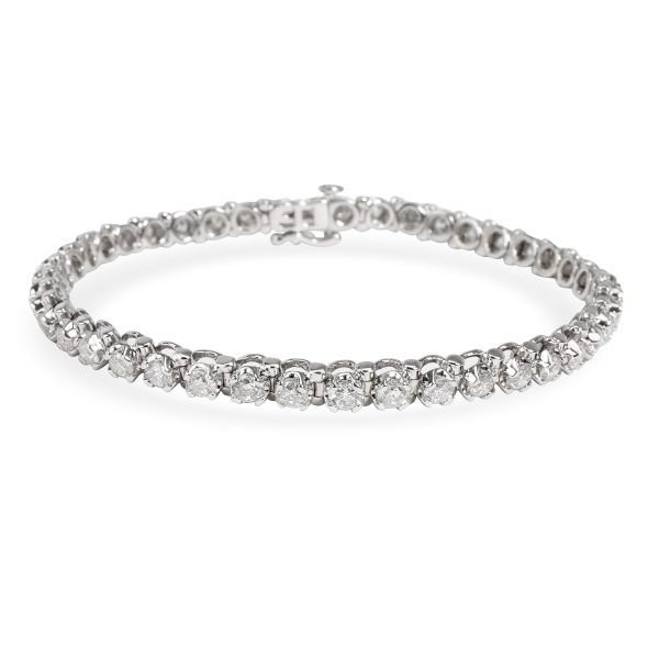 Round Cut Diamond Tennis Bracelet in 14K White Gold G HI1 I2 420 CTW Round Cut Diamond Tennis Bracelet in 14K White Gold G HI1 I2 420 CTW