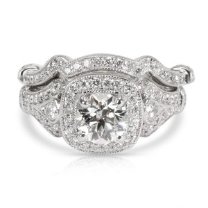 Gemma by WP Diamonds Polenza Diamond Engagement Wedding Set in 18K White Gold J SI1 GIA 130 CTW