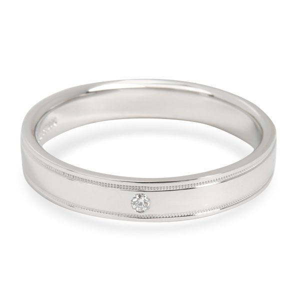 Rings Tiffany Co Double Milgrain Diamond Band in Platinum 001 CTW