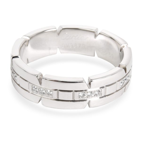 Rings Cartier Mens Tank Francaise Diamond Band in 18K White Gold 005 CTW