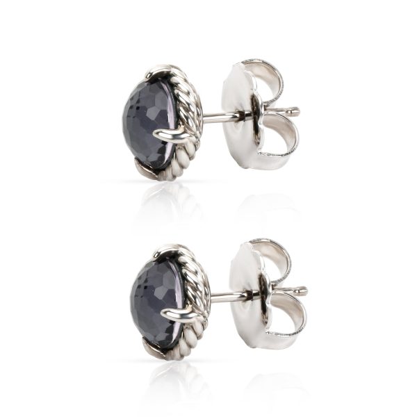 098588 sv David Yurman Chatelaine Black Orchid Stud Earring in Sterling Silver